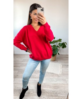 Sweter Premium Kaszmir Czerwony